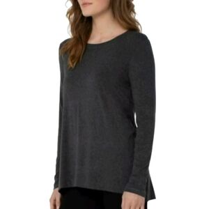 LIVERPOOL Jersey Long Sleeve scoop Tee in Heather Grey size Small